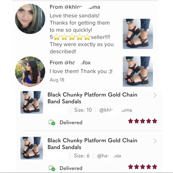 White Chunky Platform Gold Chain Band Sandals - Picture 6 of 7